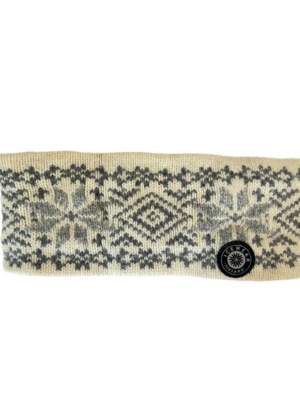 Ice Wear Icelandic wool and angora Papey unisex Nordic pattern headband one size
